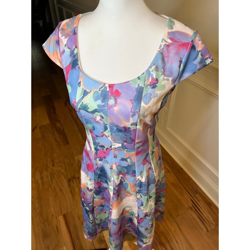 Karl Lagerfeld Paris Pastel Fit & Flare Dress - Size 12 - Picture 4 of 6